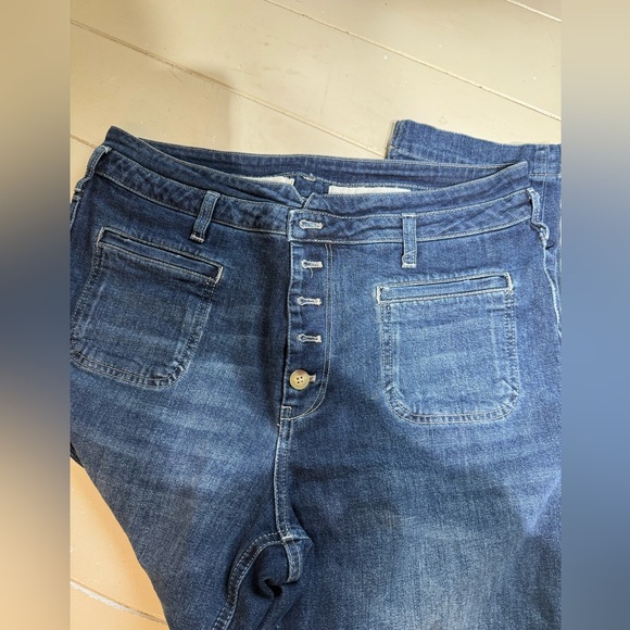 Anthropologie $128 Pilcro Ultra High-Rise Slim Utility Jeans size 31 denim dark - Picture 4 of 9